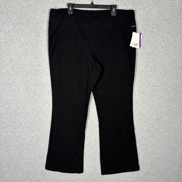 Jocket Pants Womens 2X‎ Black Bootcut Yoga Sweat Legging Stretch Active Lounge - Picture 1 of 12